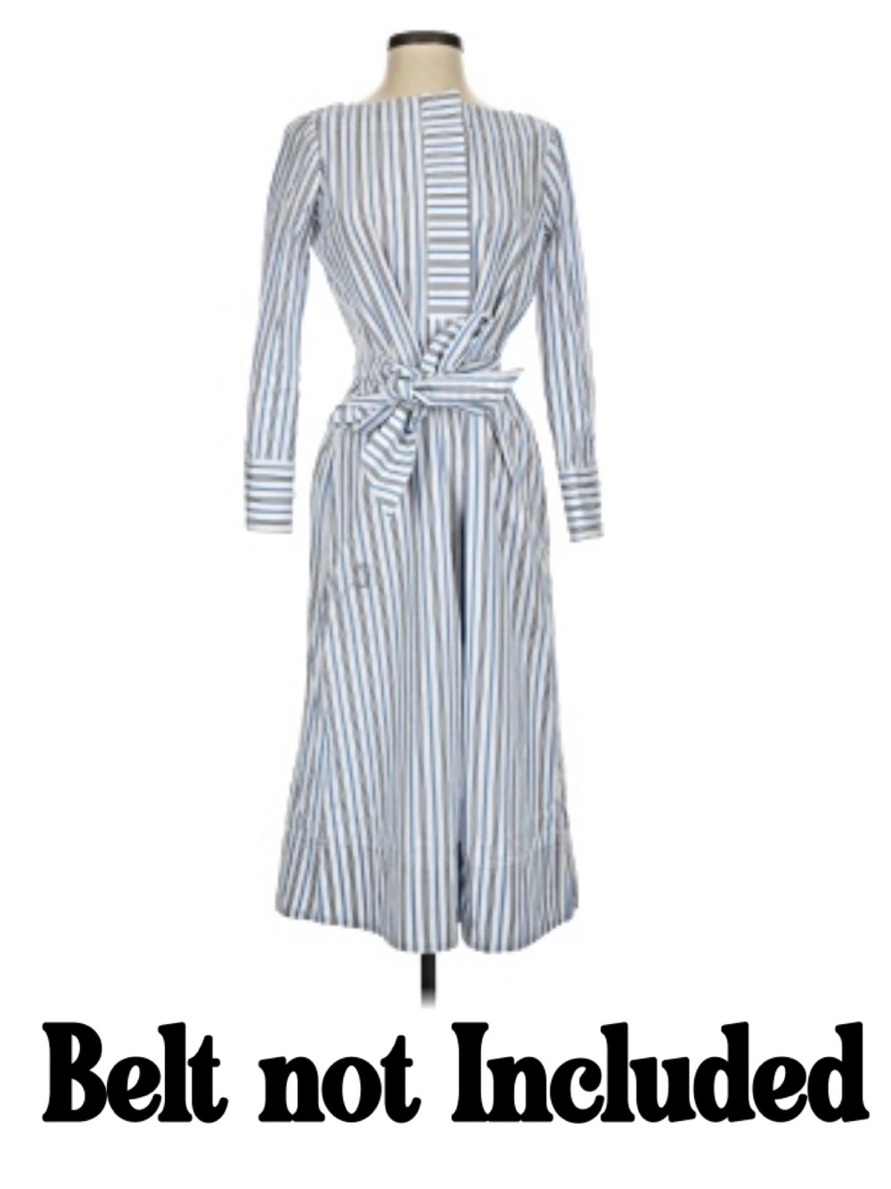 Thomas Mason for J Crew Long Sleeve Midi Shirtdress Blue White Stripe ( no belt)